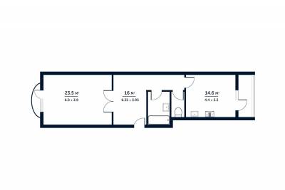 1-комнатная квартира пос. Биокомбинат, 16 ЖК «Дом Солнца» - фото 2